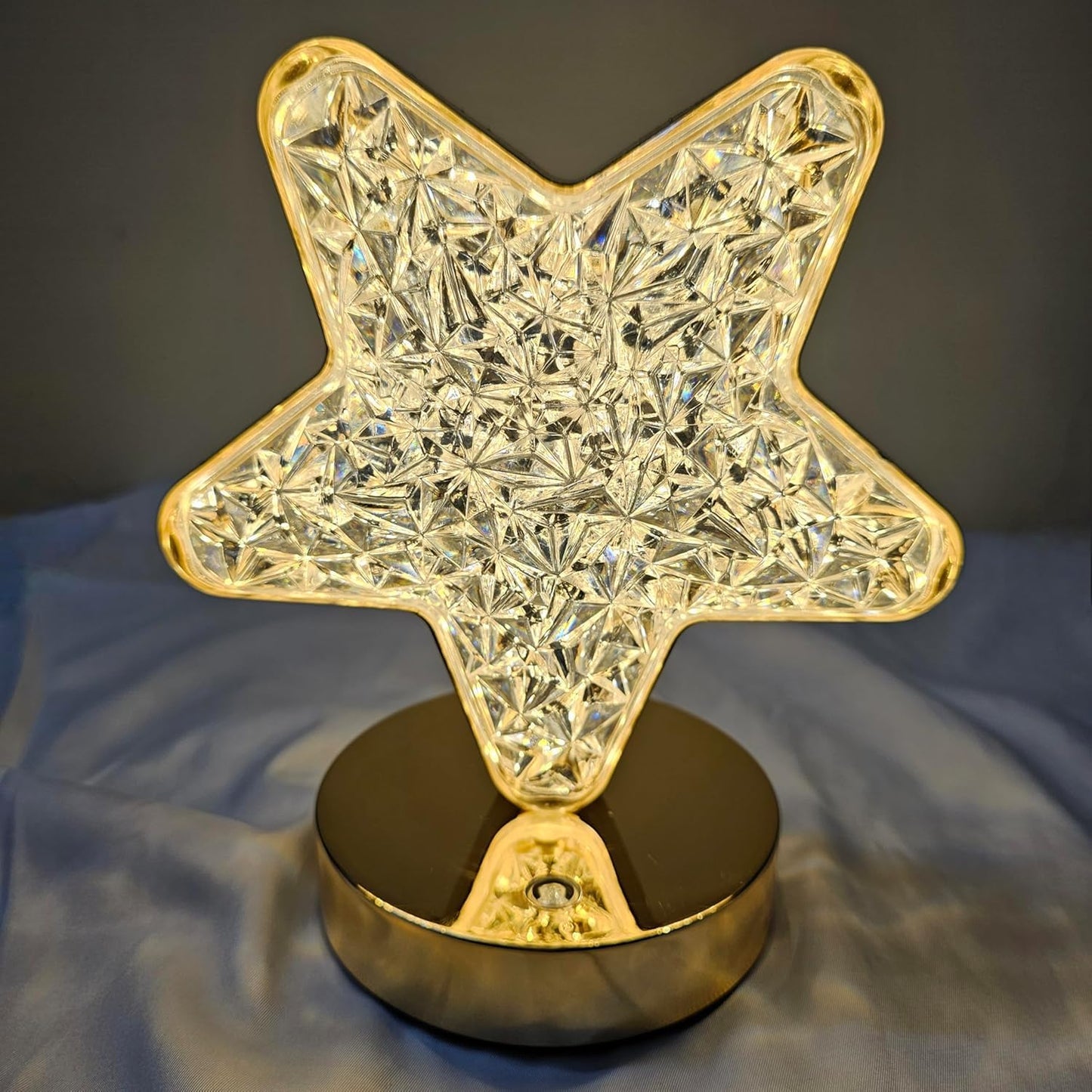 C-128 Crystal Heart / Star Shaped Decorative Light | LED Night Lamp for Bedroom, Living Room & Home Décor
