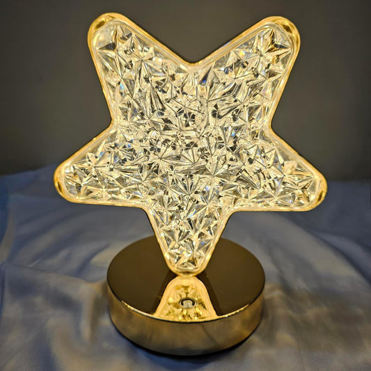 C-128 Crystal Heart / Star Shaped Decorative Light | LED Night Lamp for Bedroom, Living Room & Home Décor