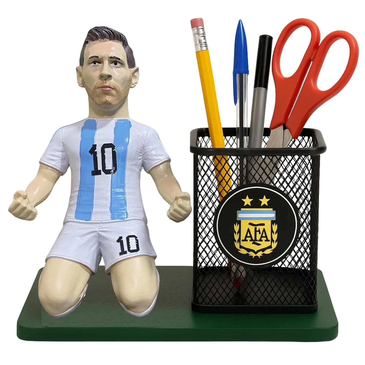 HBC-188830 Messi Pen Pencil Stand | Football Player Pen Pencil Holder for Desk Study Table