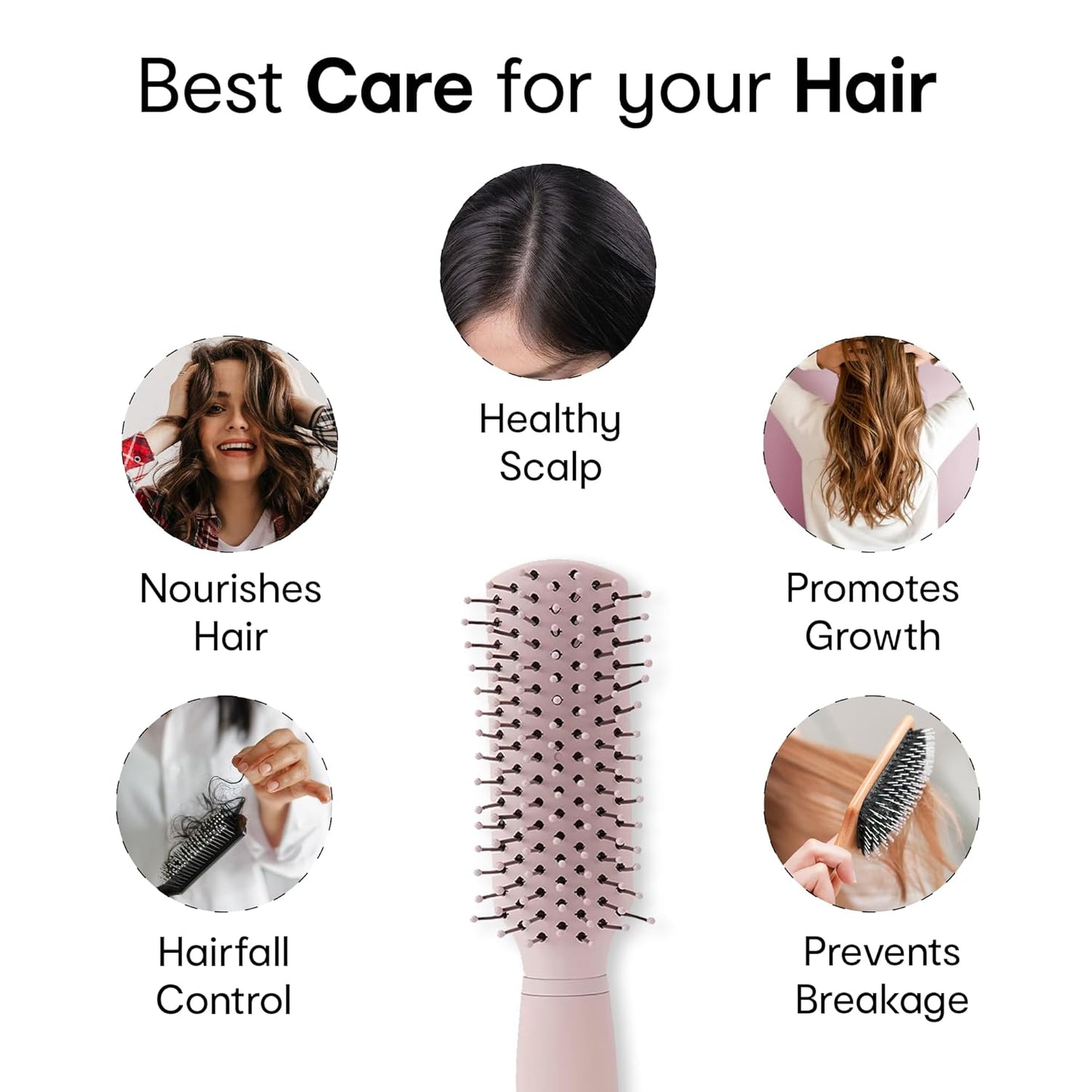10188 Mini Grooming Flat Hair Brush with Strong & flexible nylon bristles | Anti static ball tips, For Grooming, Volumising & Back Brushing.