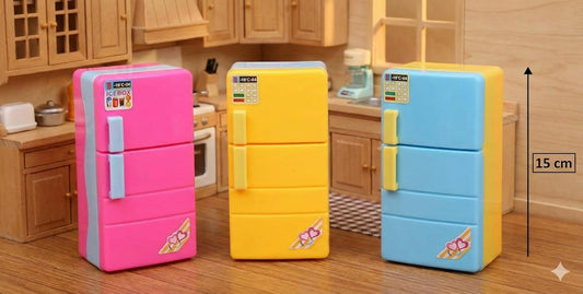 10572 Toy's 4-in-1 Mini Kitchen Appliances Play Set, Includes 15cm Refrigerator, Microwave, Water Dispenser & Shopping Cart with Fruits