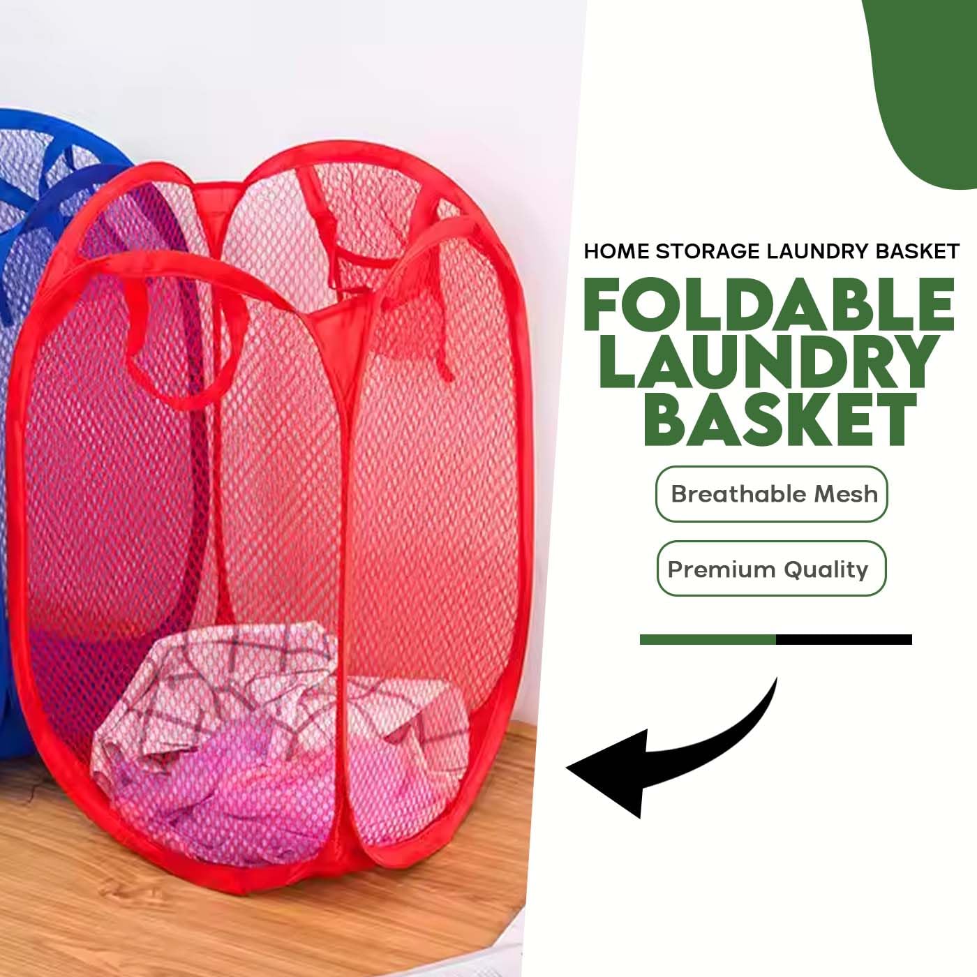 20561 Mesh Laundry Basket| Portable Laundry Bag With Handles |Netted Lightweight Laundry Bag for Home {Multicolor}