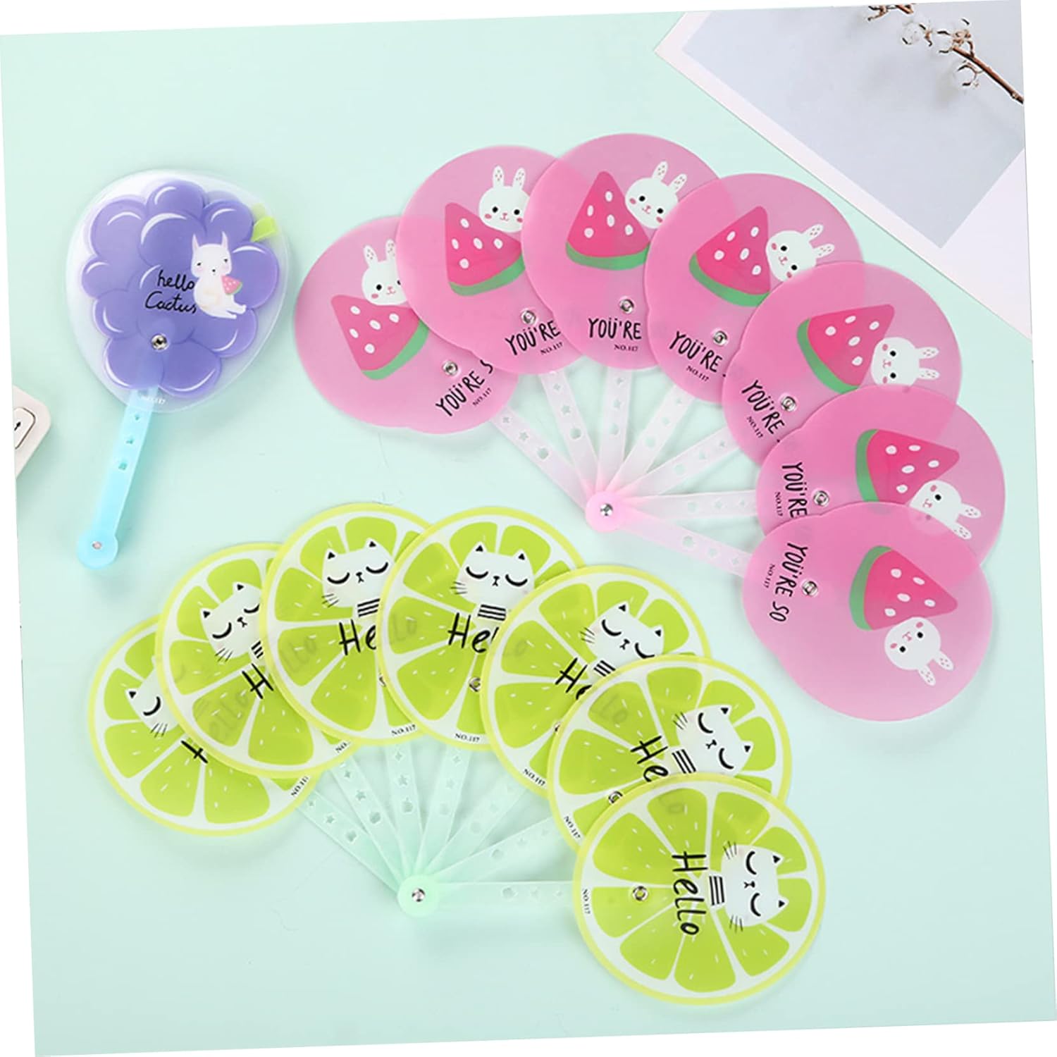 20201 Fruit Fans Decorative Fan Fruit Hand Fan Summer Hand Fan Cartoon Summer Fan Children's Hand Fan Small Folding Fan