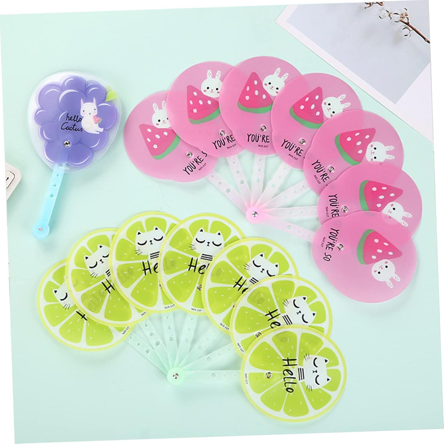 20201 Fruit Fans Decorative Fan Fruit Hand Fan Summer Hand Fan Cartoon Summer Fan Children's Hand Fan Small Folding Fan