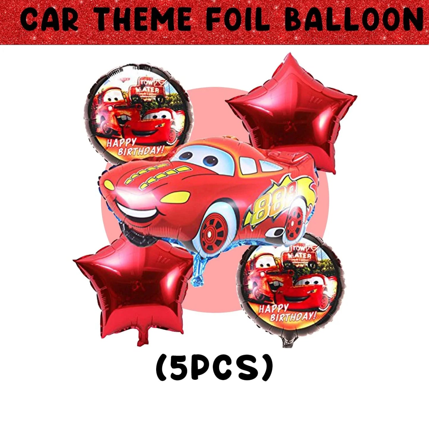 10169 Car Theme Foil Balloon – Set of 5 Pcs