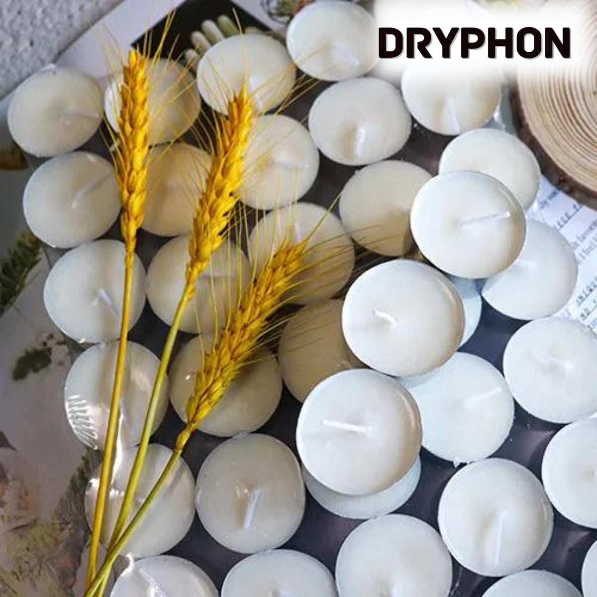 21353 Pure Source India Smokeless Unscented White Tea Light Candles (Set of 50)