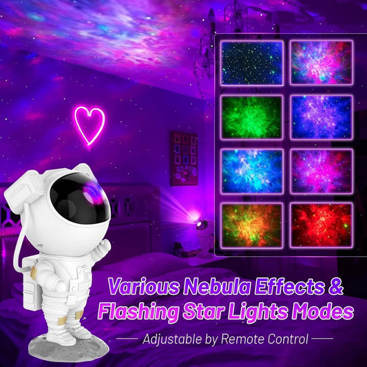 10083 Astronaut Starry Sky Galaxy Projector, Astronaut Star Projector with Timer and Remote Control, 360° Rotatable Head, Adjustable Brightness and Speed,