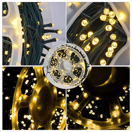 21255 LED String Lights | 196 Warm White Pixel LEDs on Reel | Plug-in Copper Wire Fairy Lights for Diwali,