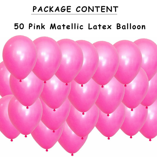 2086 (50 pcs) pink Metallic Balloons
