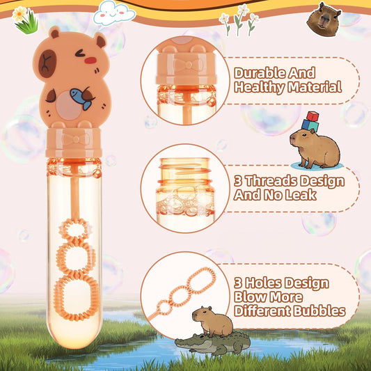 20815 {1 Pcs} Party Favors Bubble Wands for Kids Capy Birthday Party Supplies Goody Bag Stuffers Viral Pets Capybara Bubble Blowing Toys