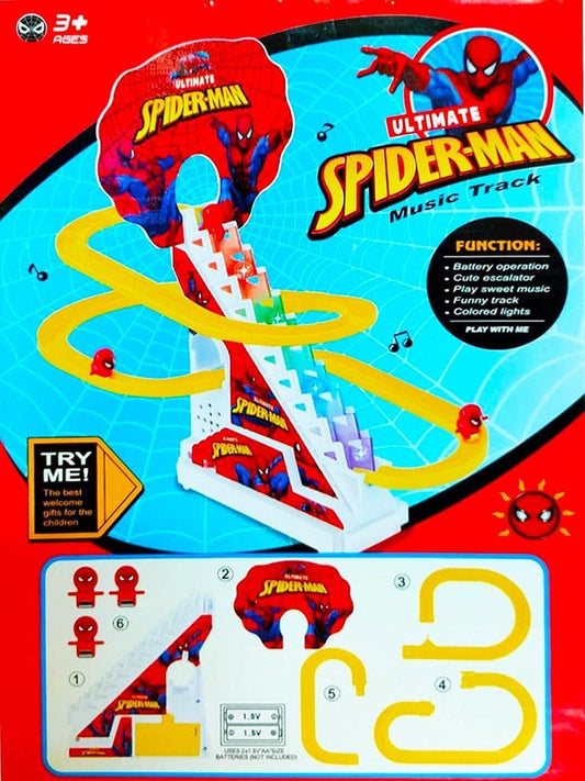 867-15 Spider Slide Toy Set, Funny Automatic Stair-Climbing Cartoon Race Track Set Little Lovely Spider Slide Toy Escalator Toy for Boys Girls