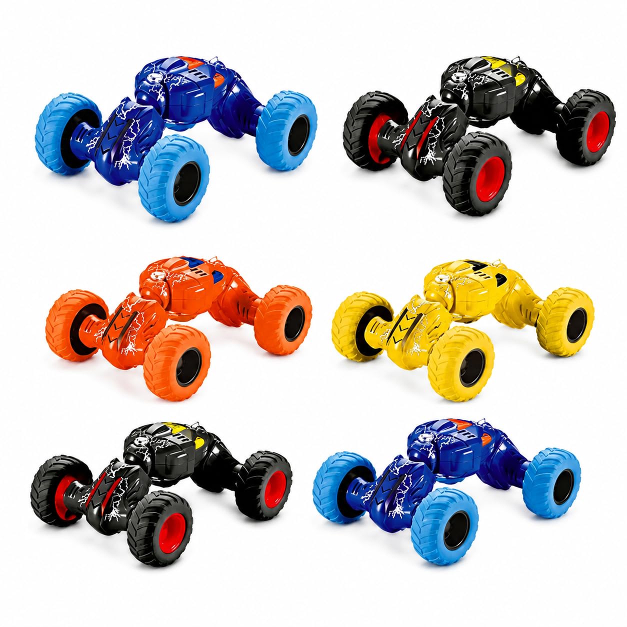20922 Pull Back Monster Telescopic Stunt Car Toy for Kids 3+ | 360° Flip & Roll Action | Double-Sided Friction Powered Off Road Monster Truck, {Random Colour}