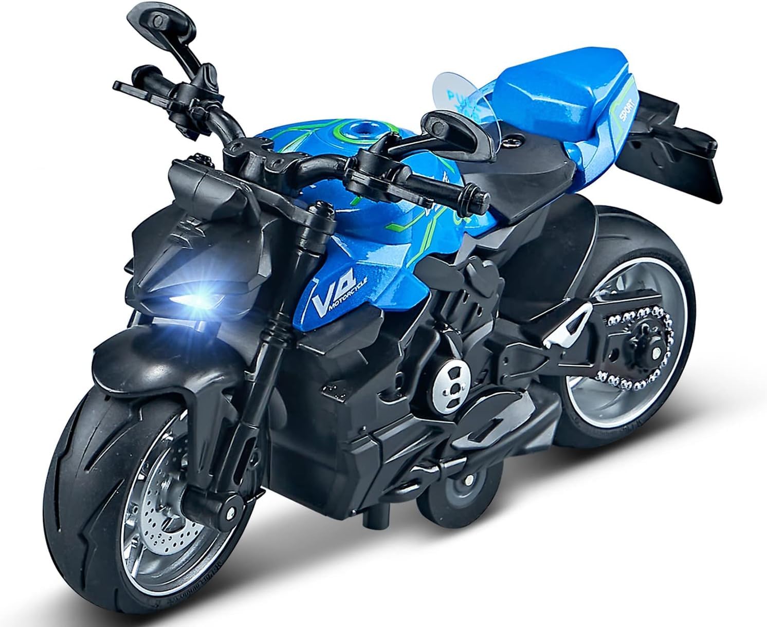 ST99-A5D Diecast Motorcycle Toy Ducati Bike Scale Model,Pull Back Vehicles Alloy Simulation Superbike with Lights and Sound Also for Car Dashboard, Kids Adult