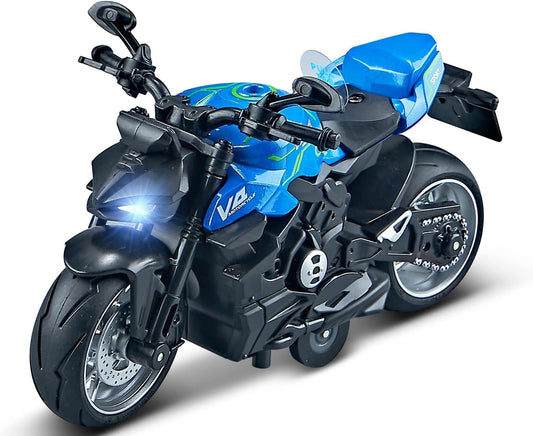 ST99-A5D Diecast Motorcycle Toy Ducati Bike Scale Model,Pull Back Vehicles Alloy Simulation Superbike with Lights and Sound Also for Car Dashboard, Kids Adult