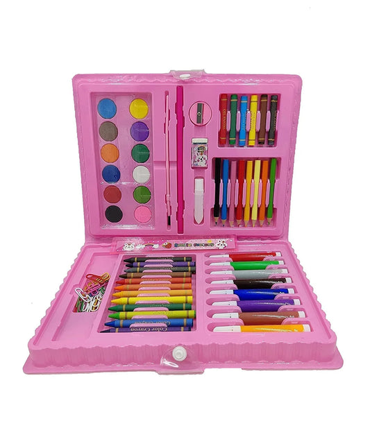 20054 68 pcs colour-set drawing-kit for kids cute stationery painting colors set box {Pink, Blue}
