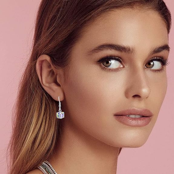 10611 {Pack of 10} Crystal Cube Drop Dangle Earrings for Women