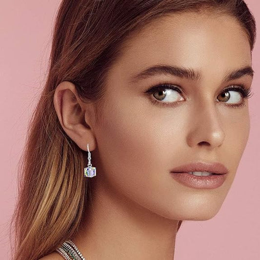 10611 {Pack of 10} Crystal Cube Drop Dangle Earrings for Women