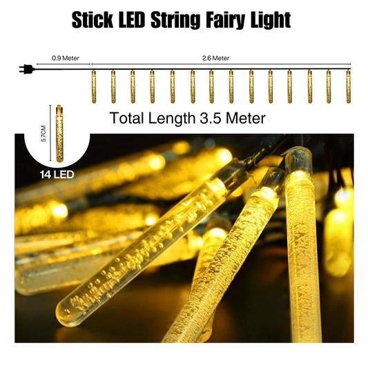 21110 Stick Light 14 LED 3 Meter Fairy String Lights for Home Decoration Waterproof String Light Flexible Fairy Light for Bedroom, Room, Balcony Decoration