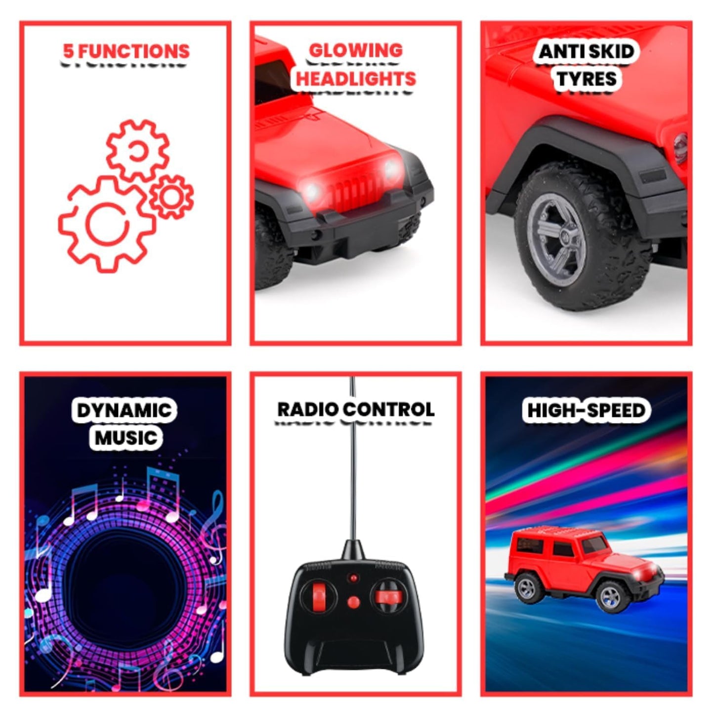 9798 Remote Control Thar Car for Kids | Rechargeable Off-Road Thar Gaddi Toy RC Thar Car with Remote {Multicolor}