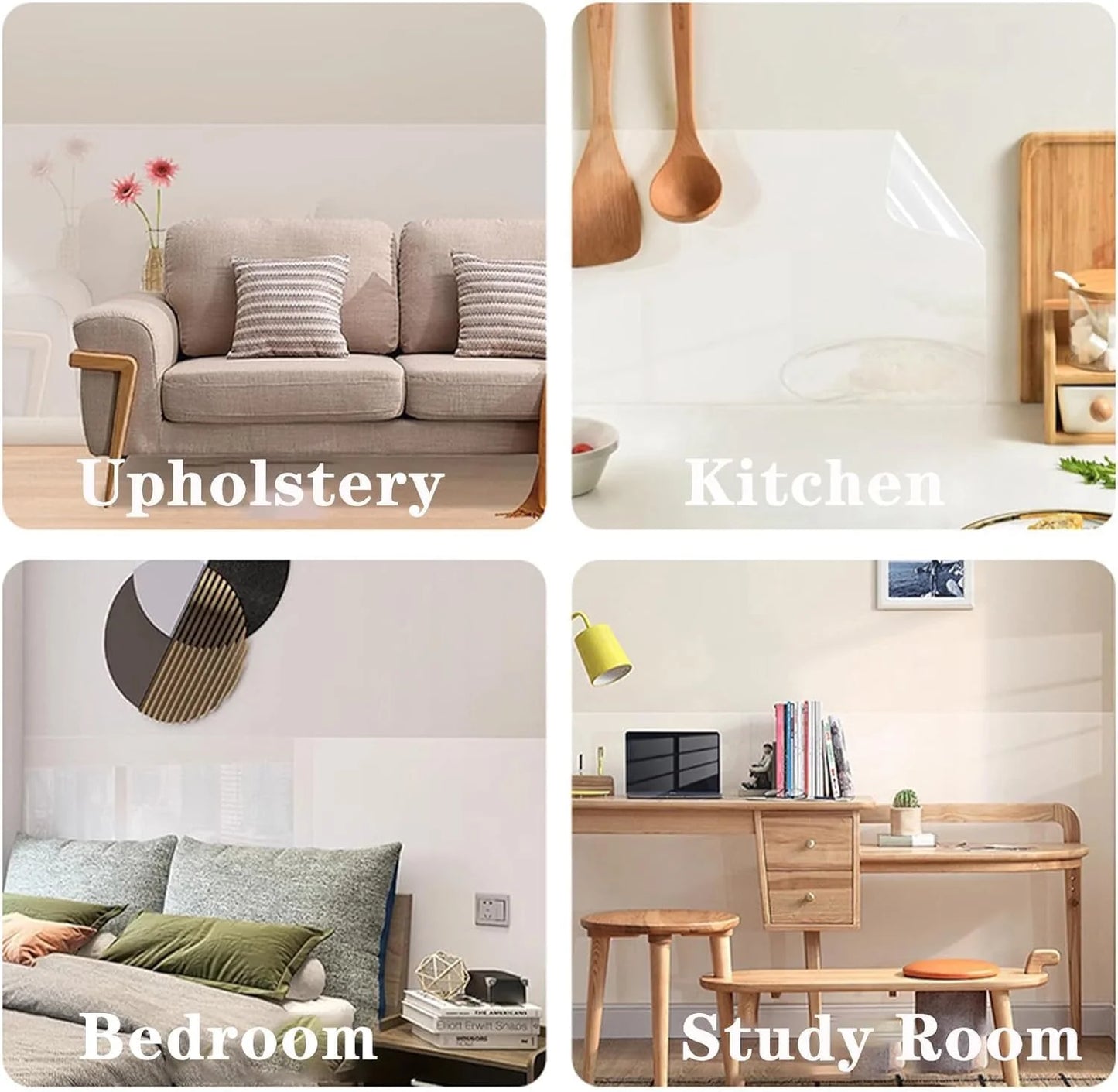 10327 Kitchen Anti-Oil & High-Temperature Resistance Transparent Tile Sticker, Kitchen Backsplash Clear Wall Protector, Splash Protection Moisture Proof Self Adhesive (60 x 200 cm)