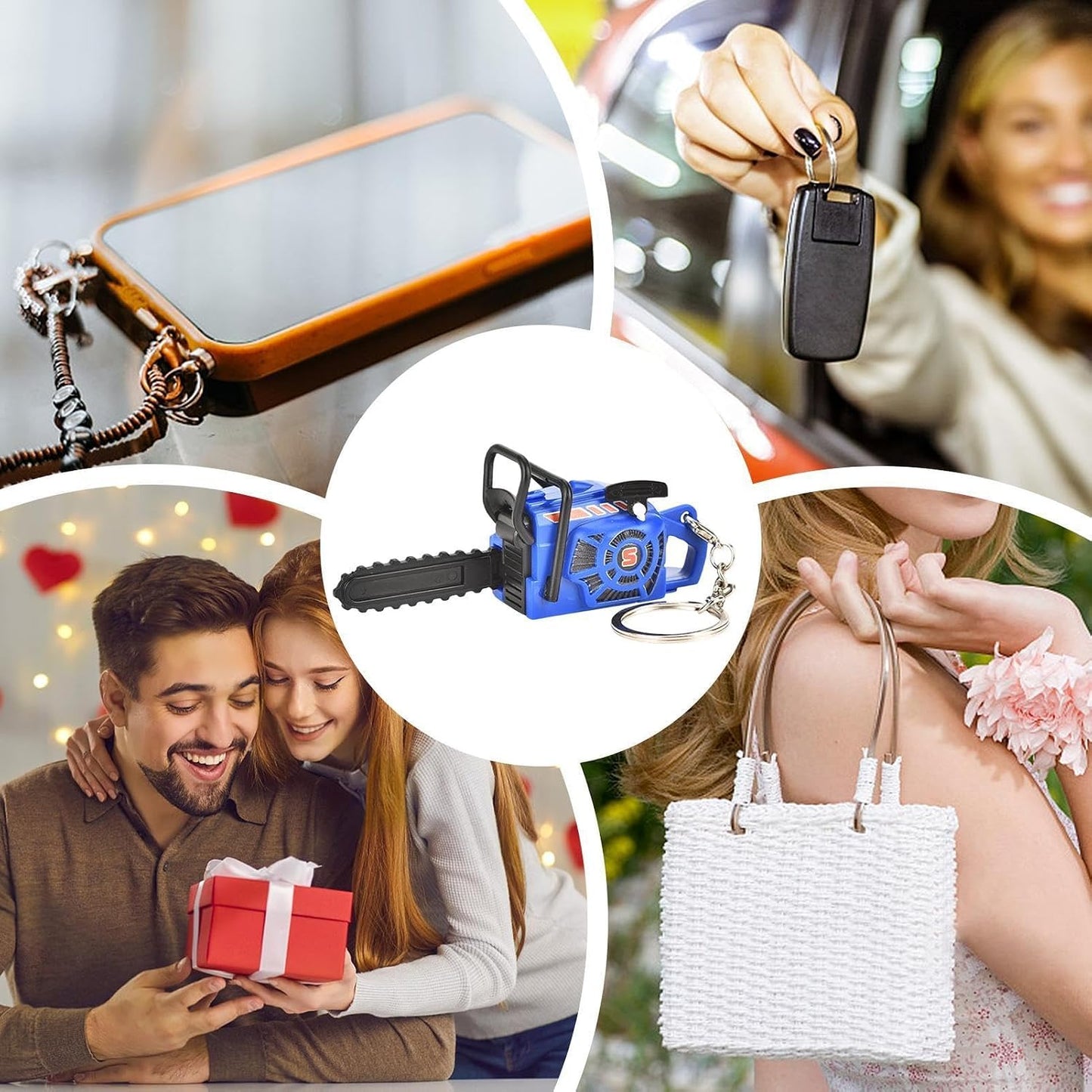 20704 Creativity Plastic Electric Saw Keychain Realistic Handheld {Random Color}