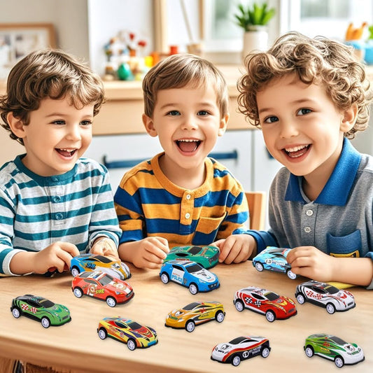 523-242  {24 PCS} Toy Cars Set for Kids | Die Cast Metal Mini Racing Cars with Storage Container Box | Pull Back Toy Vehicles for Boys & Girls