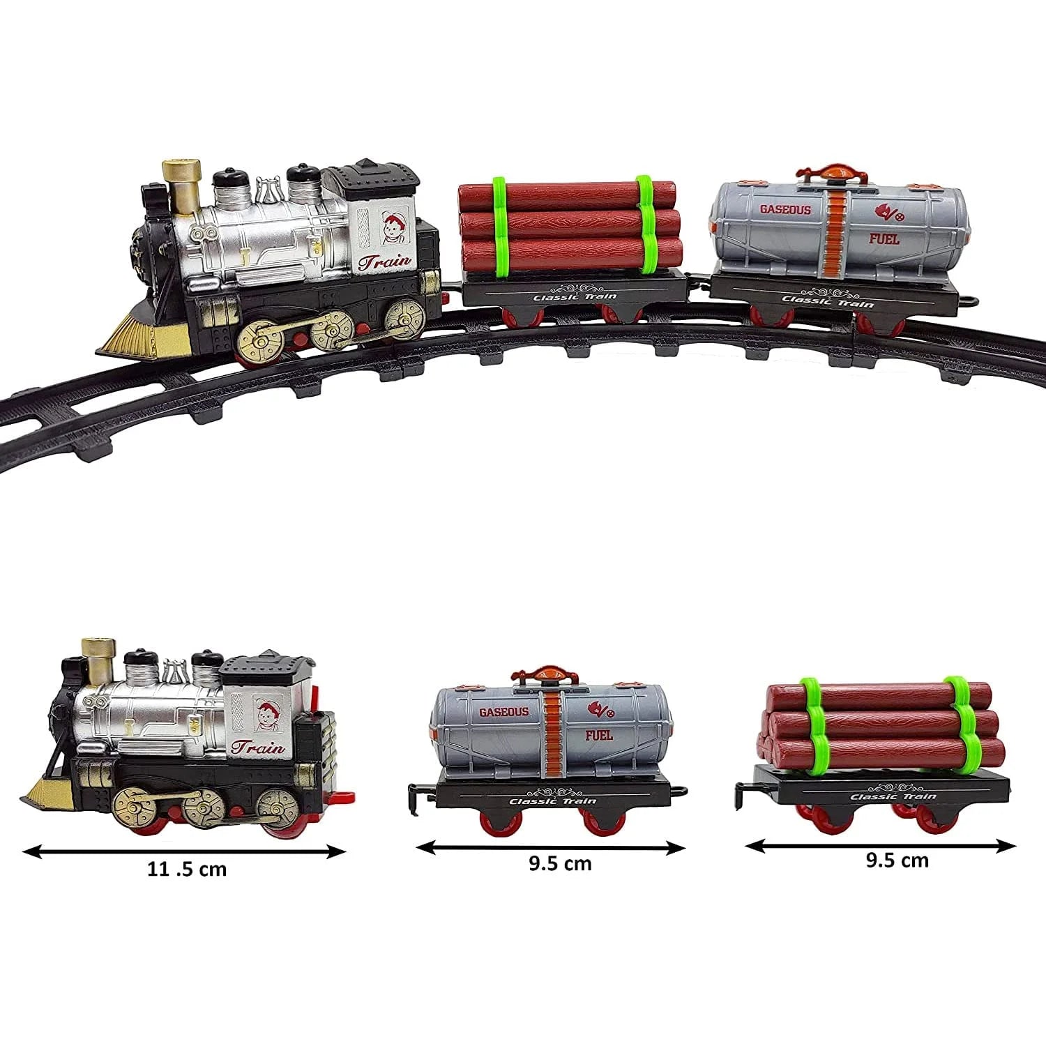 233A-2 Toy Train Set Battery Operated, Sound, And Lights