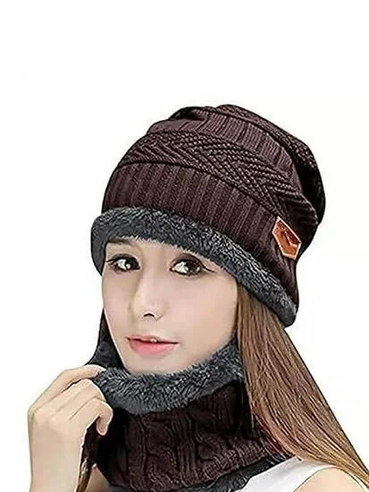 8029 Cap with Neck Warmer Set Men & Women
