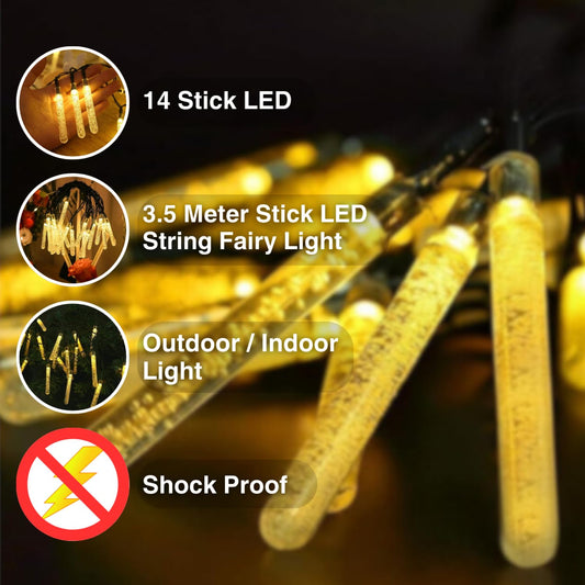21110 Stick Light 14 LED 3 Meter Fairy String Lights for Home Decoration Waterproof String Light Flexible Fairy Light for Bedroom, Room, Balcony Decoration