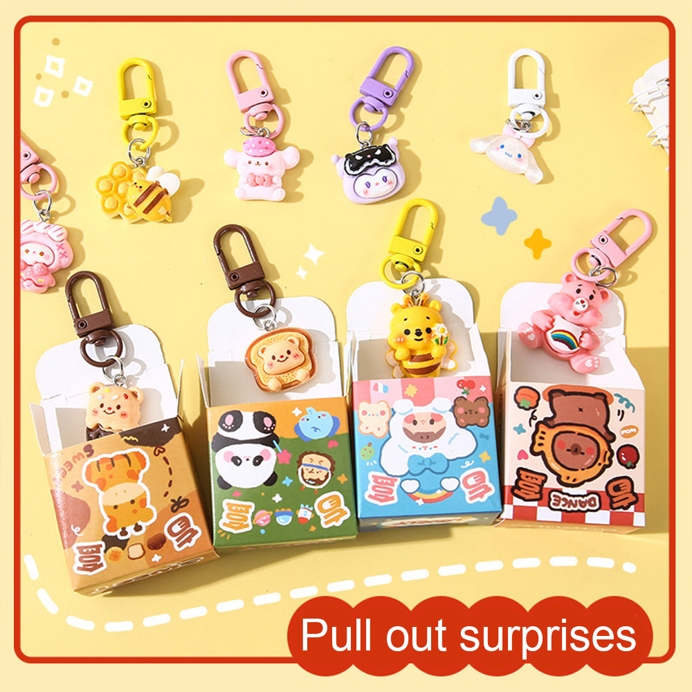 20165 Cute Cartoon Mini Keychain Blind Box Plastic Keychain Pendants Toys Dolls {Random Design }
