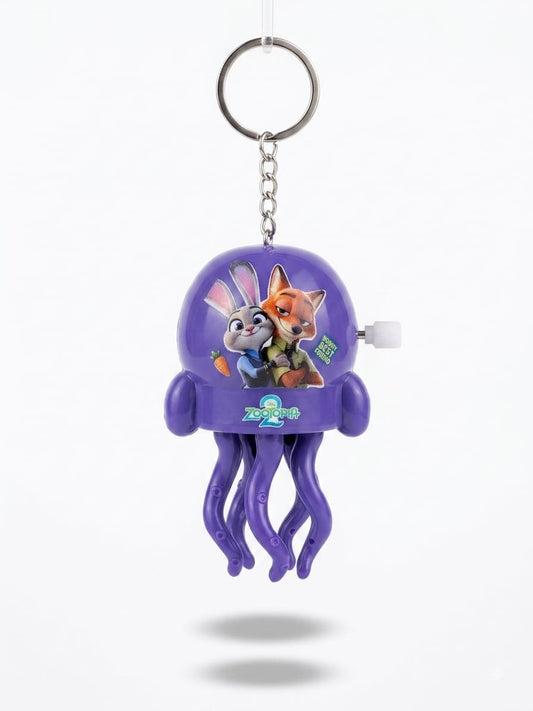 21049 Cute Cartoon Wind-Up Keychain Toy Random character (Multicolour)