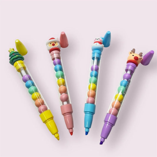 3138 Cartoon Santa Highlighters for Kids – Christmas Stationery item