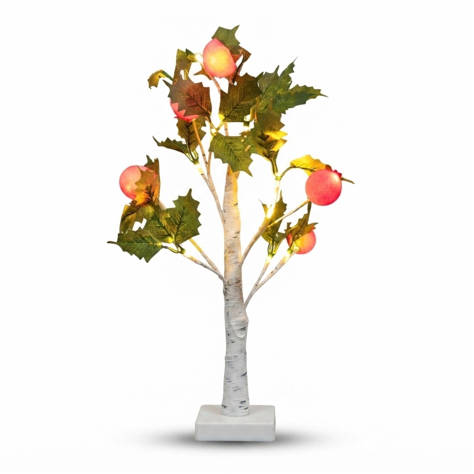 20864 USB Powered LED Apple Tree Lamp | Decorative Bonsai Tree Night Light | Warm White Table Lamp for Bedroom, Living Room, Office & Home Decor | Gift Item {Random Design}