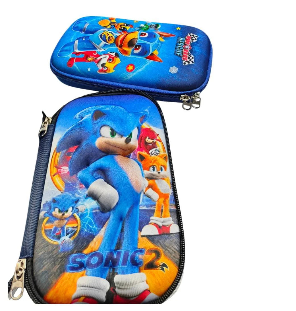 10251 Sonic pencil case stationery 3D pouch ,Size 20 Cm × 12 Cm