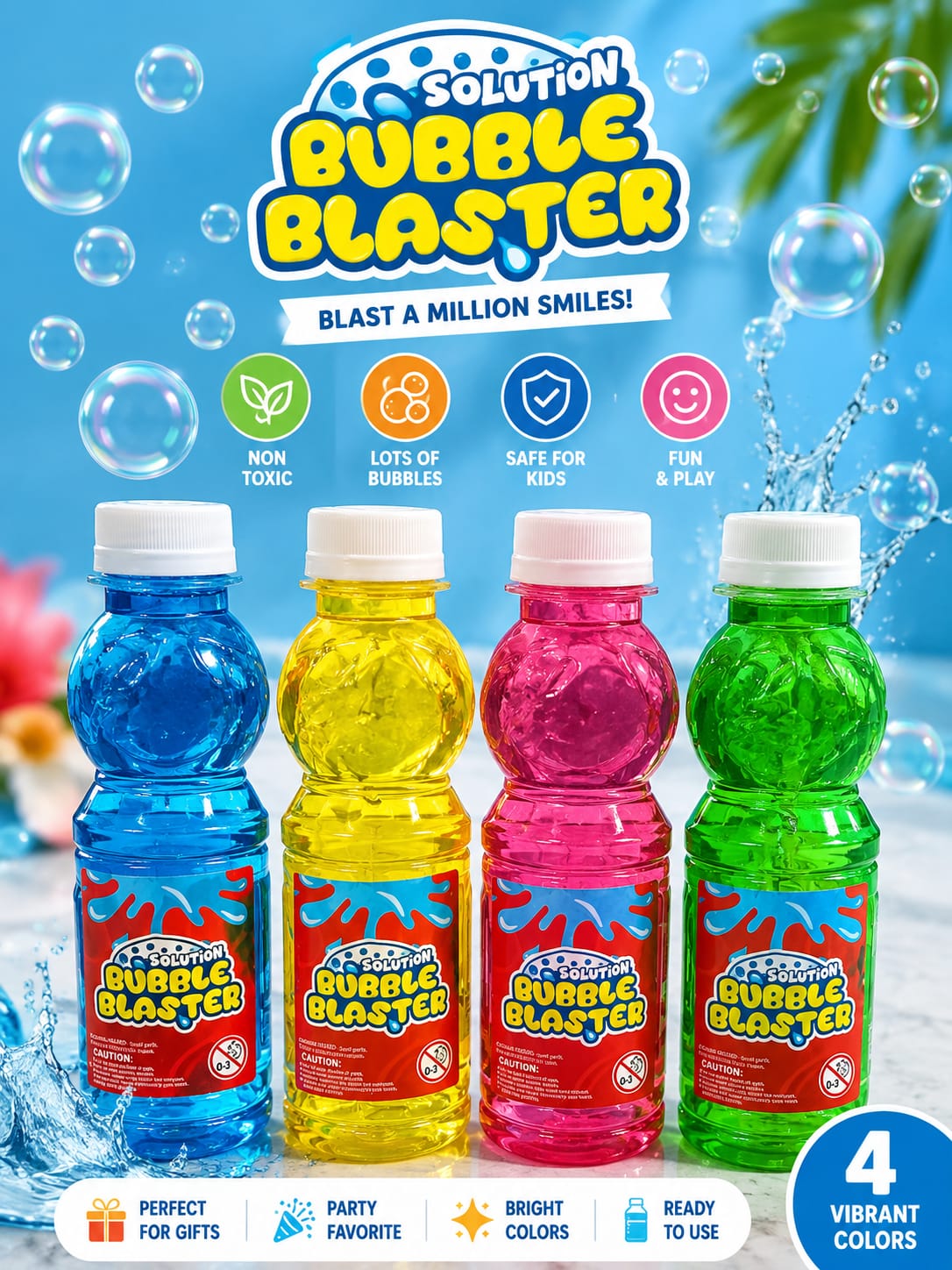 20936 Bubble Blaster Bubble Solution Refill Liquid | Non-Toxic Bubble Refill for Bubble Gun, Bubble Machine & Kids Outdoor Play