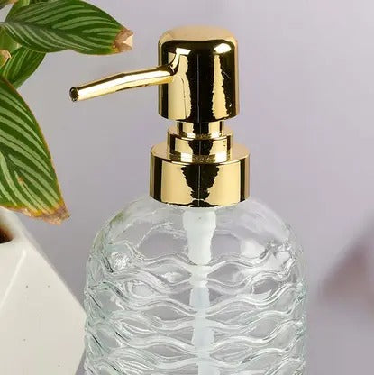 11135 Clear Glass Soap Dispenser, Liquid Hand Soap Dispenser Bottle with Pump for Bathroom, Wash Basin, Handwash Liquid Bottle {Multicolour}