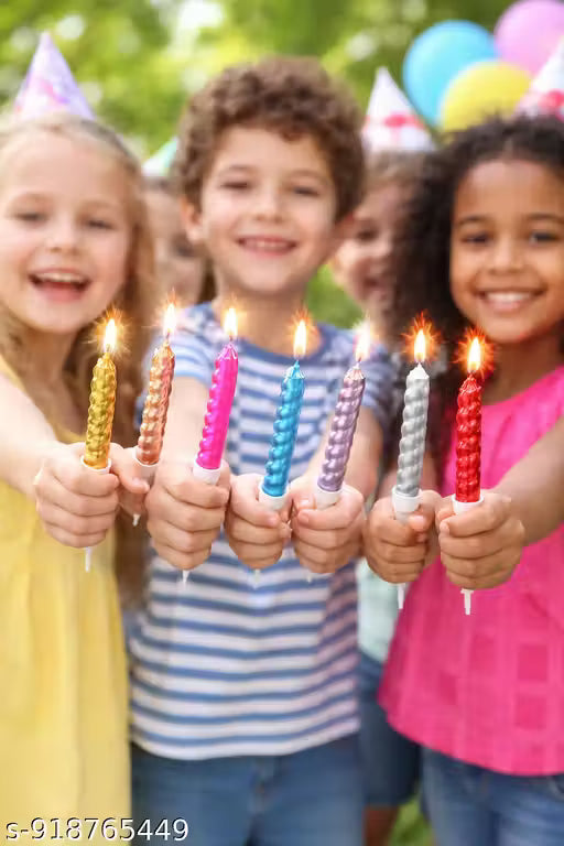 20758 (6 Pcs) Shiny Spiral Party Candles (Multicolor)