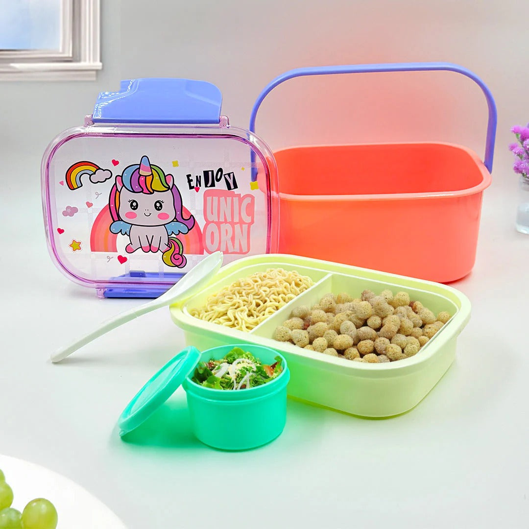 2572 Customized Big Lunch Box with Unicorn/Dragon Design {Random Design}