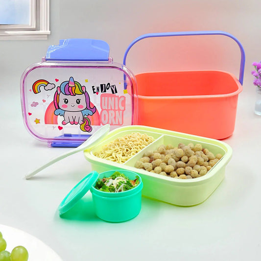2572 Customized Big Lunch Box with Unicorn/Dragon Design {Random Design}