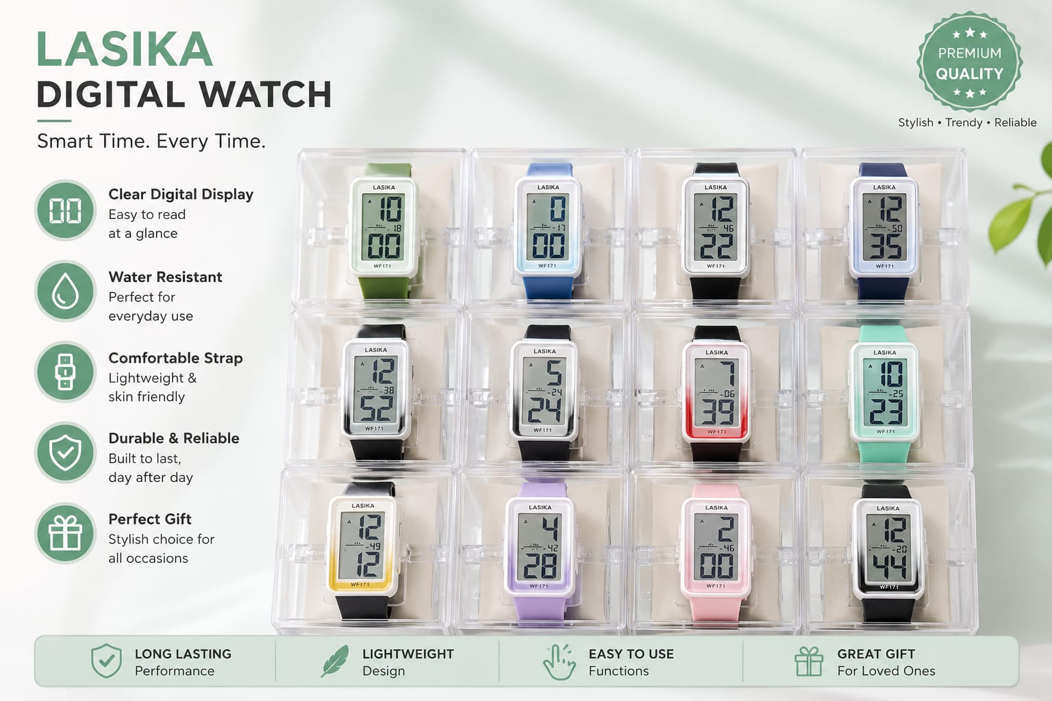 20827 Unisex Digital Sports Watch for Boys, Girls & Adults ,Daily Use Wrist Watch | Soft Silicone Strap {Random Color}