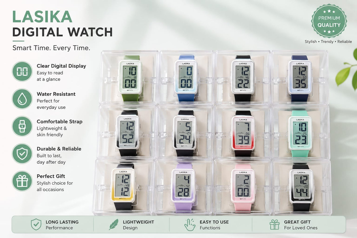 20827 Unisex Digital Sports Watch for Boys, Girls & Adults ,Daily Use Wrist Watch | Soft Silicone Strap {Random Color}