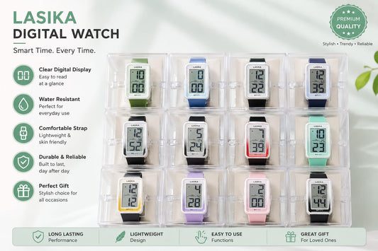 20827 Unisex Digital Sports Watch for Boys, Girls & Adults ,Daily Use Wrist Watch | Soft Silicone Strap {Random Color}