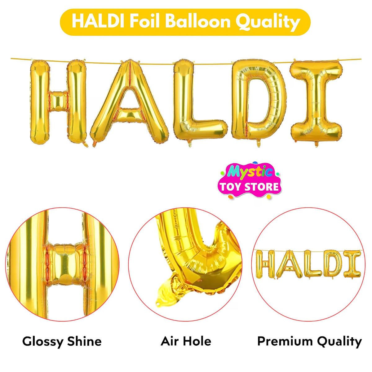 21259 Haldi Foil Balloon Just Party Haldi Theme Foil Balloon