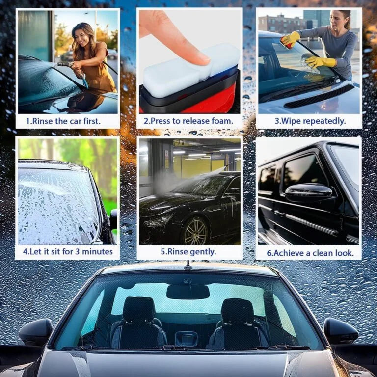 10516 Automotive Oil Film Cleaning Brush, Glass Cleaning Board, Car Glass Oil Film Removal Cleaner