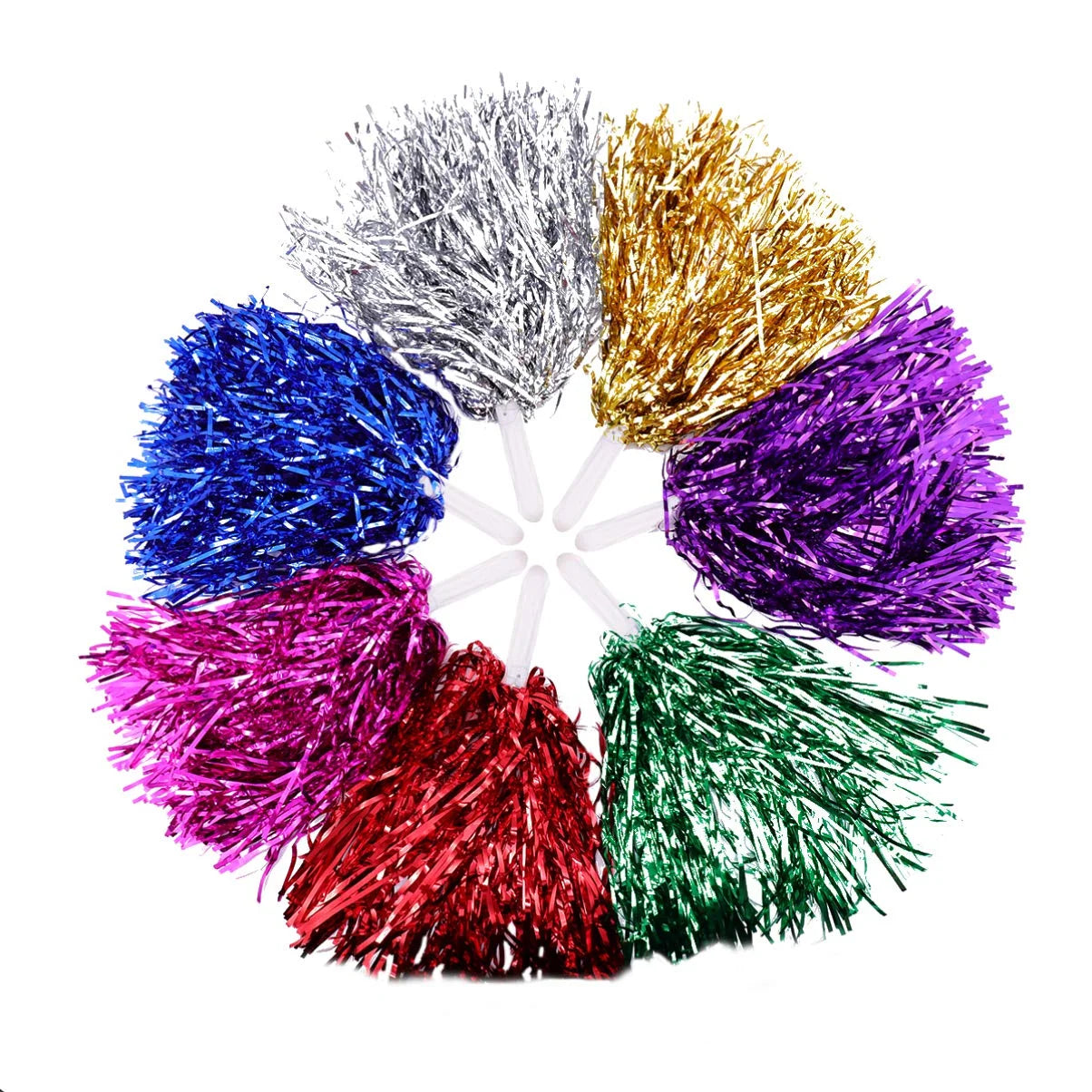 1-8009 (10 pcs ) Handheld Plastic Pom Poms for Party Dance Sports Team