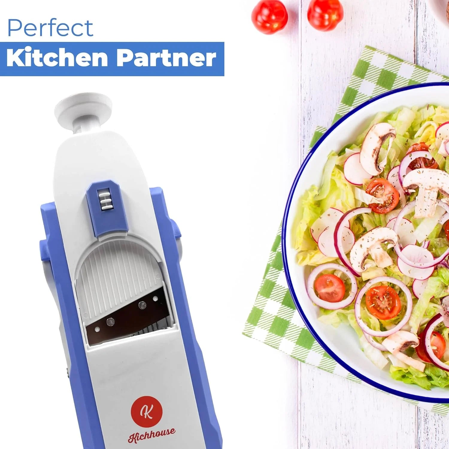 RH-688 Multifunctional Vegetable Slicer Shredder Dicer Chopper with Thickness Adjuster, 30+ Different Cutting Style