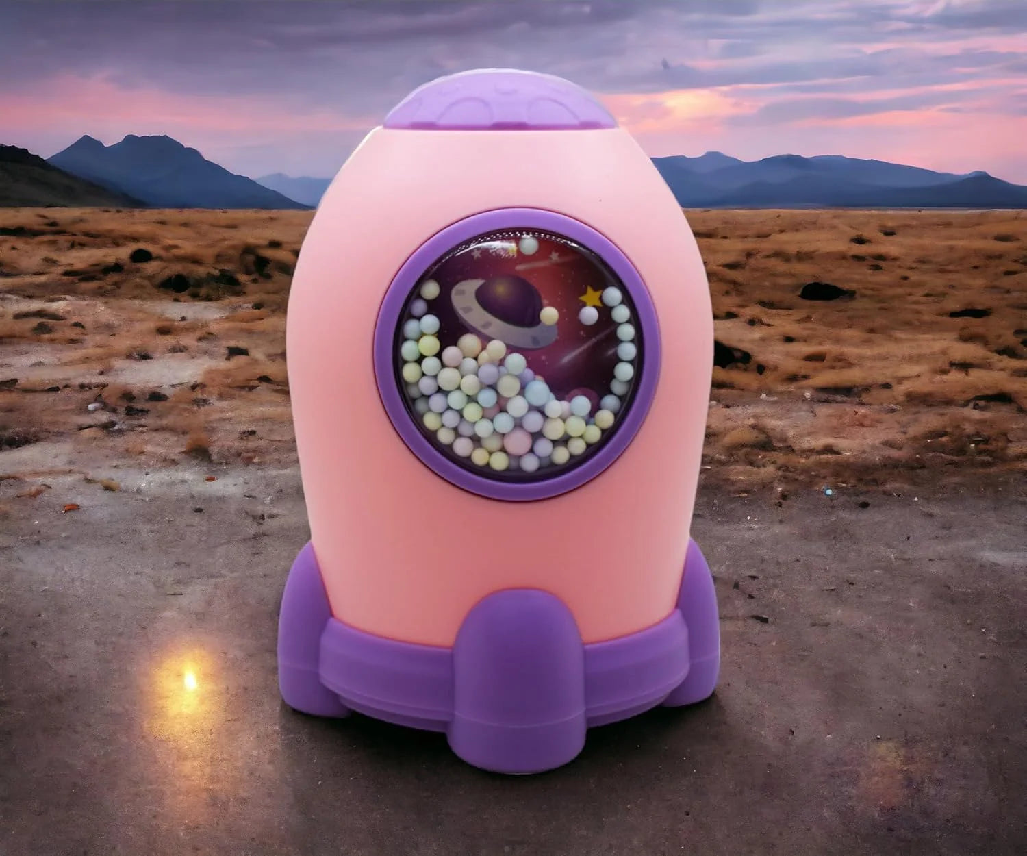 S-271 Space Theme Rocket Shape Gullak Money Bank with Number Code Lock