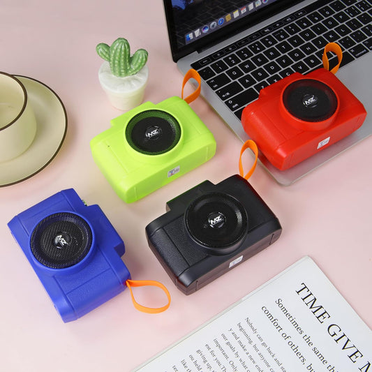 S675 Camera Bluetooth Speaker – Wireless Portable 10W Camera-Style Speaker with TWS, USB, TF/SD, FM Radio, Perfect for Travel, Home & Outdoor{Multicolor}