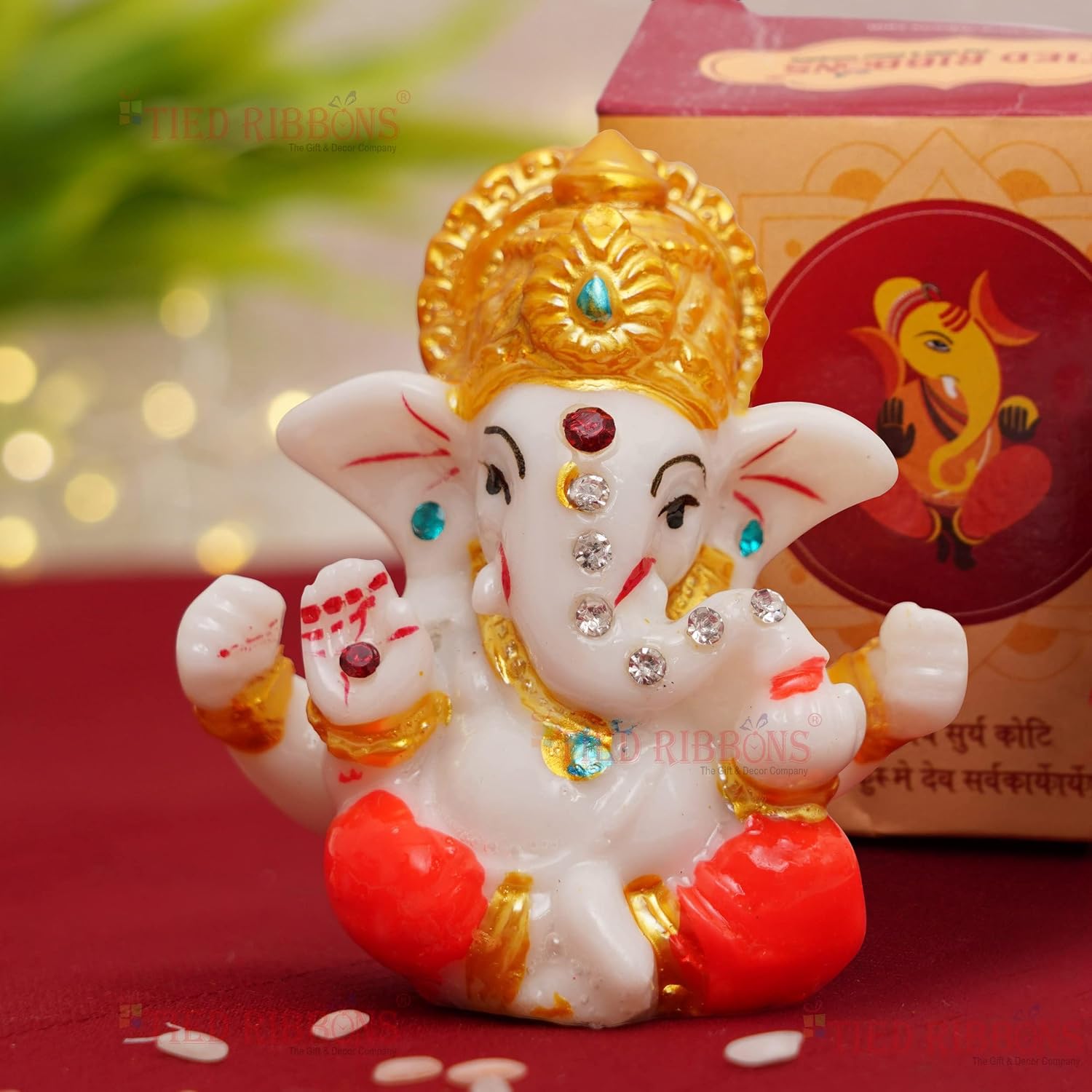 21129 Best Handicraft Crystal Two Face Ganesha Statue for Car Dashboard Idols | Home Temple Decoration | Ganesh Idol | Ganesh Chaturthi Decoration