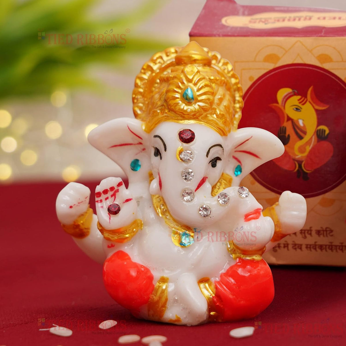 21129 Best Handicraft Crystal Two Face Ganesha Statue for Car Dashboard Idols | Home Temple Decoration | Ganesh Idol | Ganesh Chaturthi Decoration